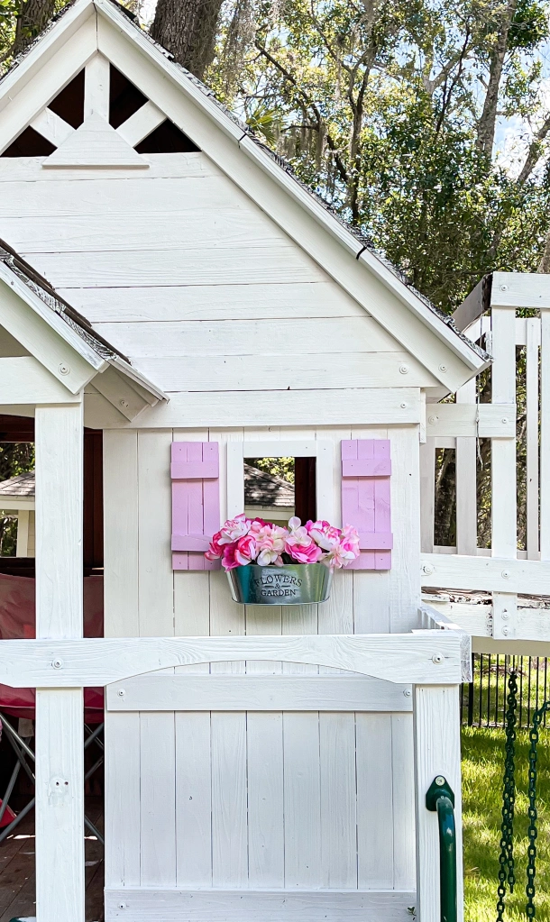 pink DIY playhouse shutters img